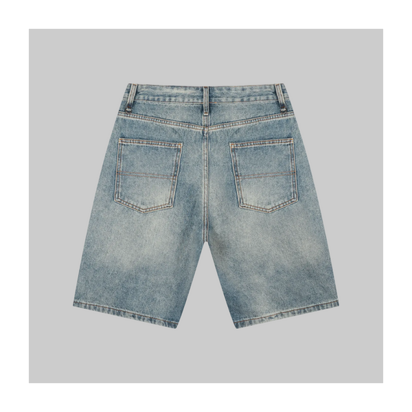 Washed Denim Jorts - Washed Blue