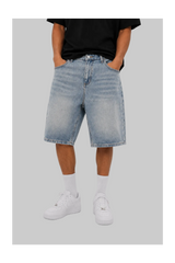 Washed Denim Jorts - Washed Blue