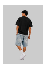 Washed Denim Jorts - Washed Blue