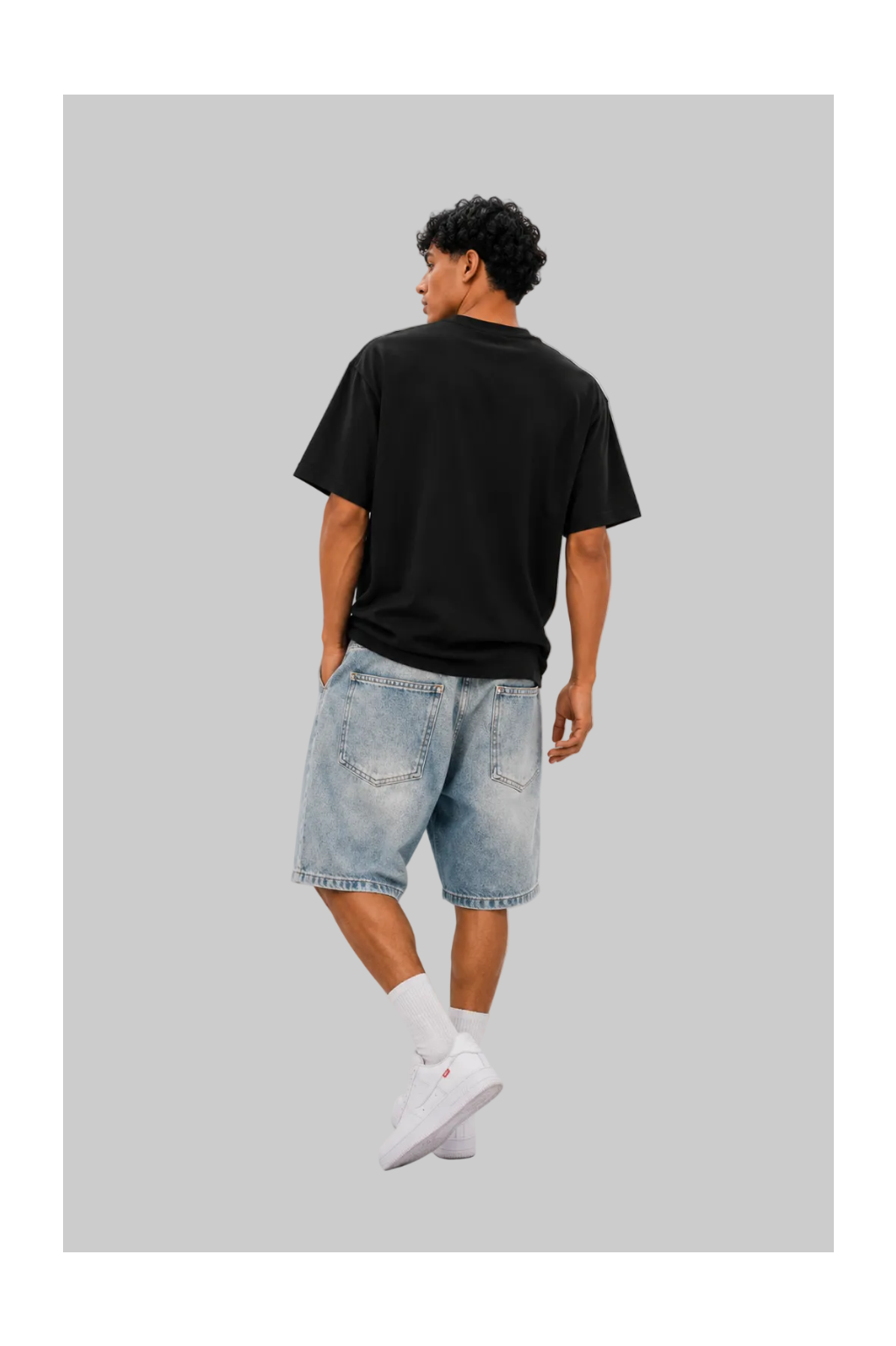 Washed Denim Jorts - Washed Blue