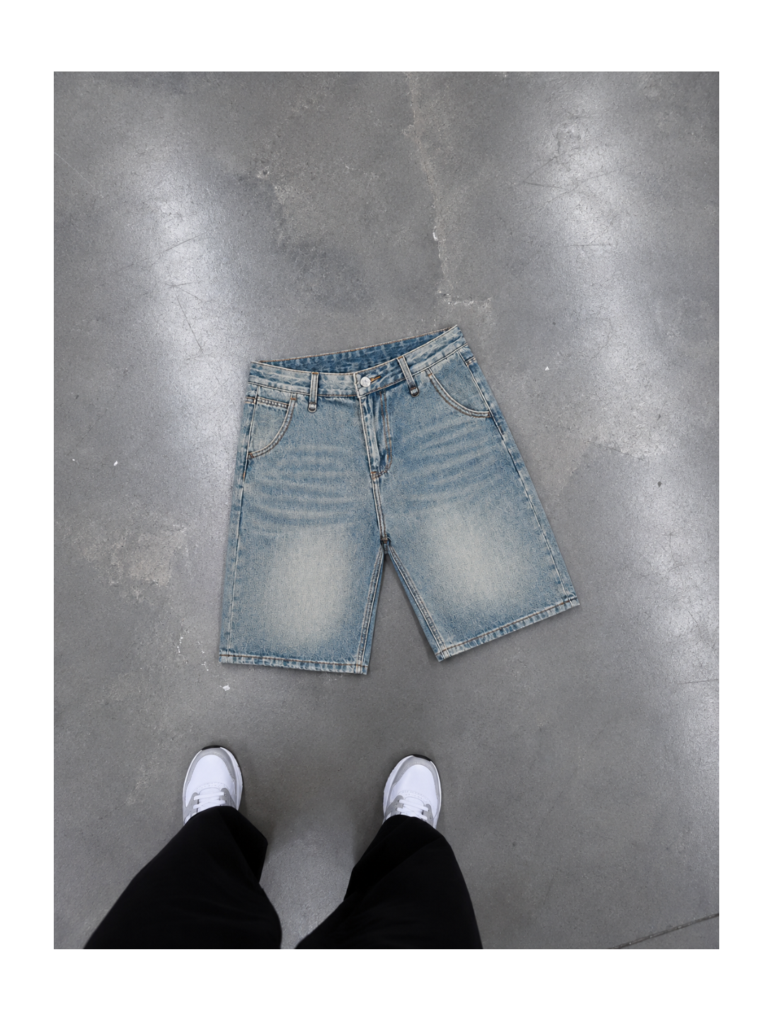 Washed Denim Jorts - Washed Blue