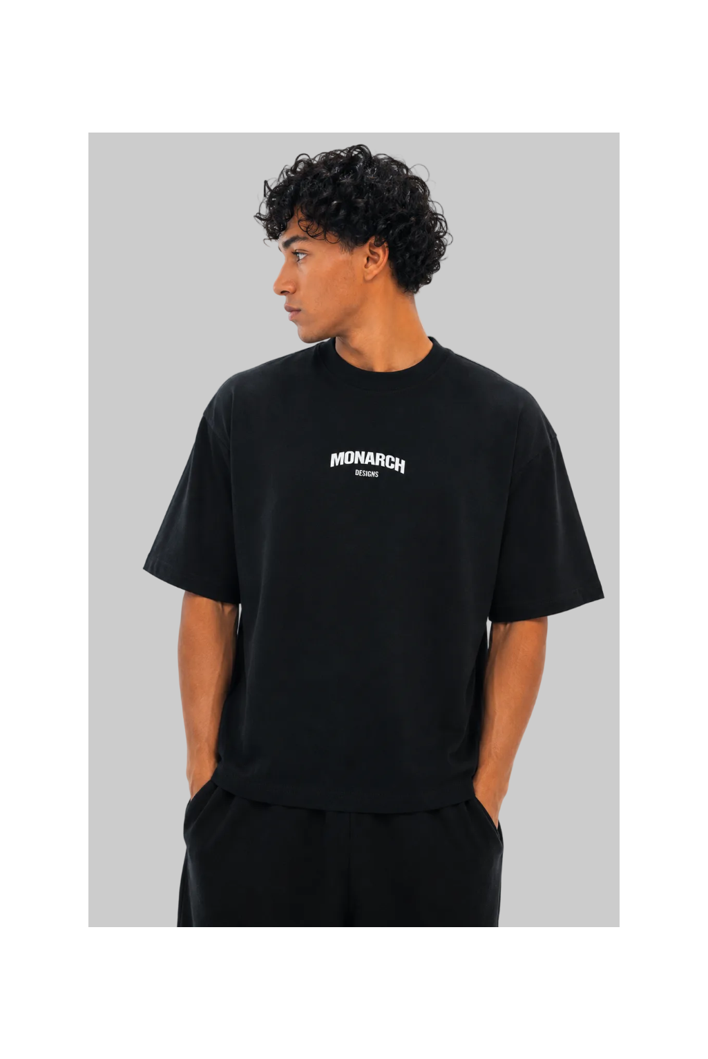 Curved Boxy Tee - Black