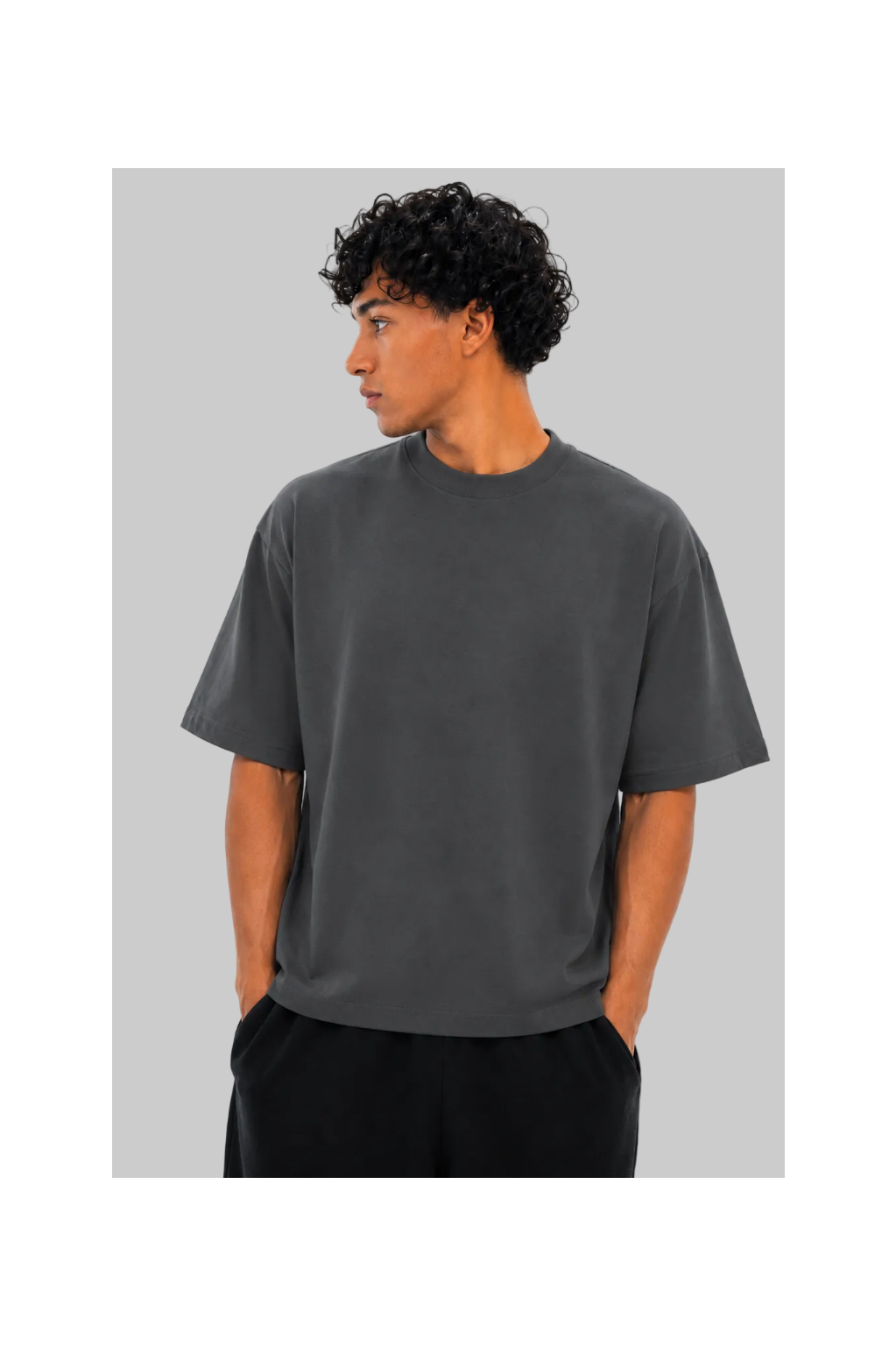Refined Boxy Tee - Faded Grey
